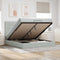 vidaXL Ottoman Bed with Mattresses Light Grey 160x200cm Velvet