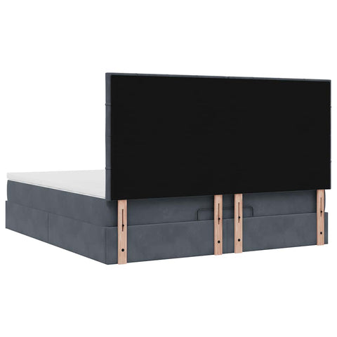 vidaXL Ottoman Bed with Mattresses Dark Grey 160x200cm Velvet
