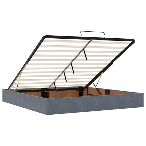 vidaXL Ottoman Bed with Mattresses Dark Grey 160x200cm Velvet