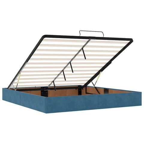 vidaXL Ottoman Bed with Mattresses Dark Blue 160x200cm Velvet
