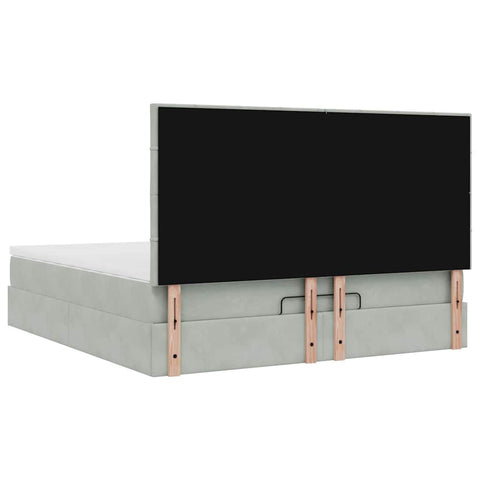 vidaXL Ottoman Bed with Mattresses Light Grey 180x200cm Velvet