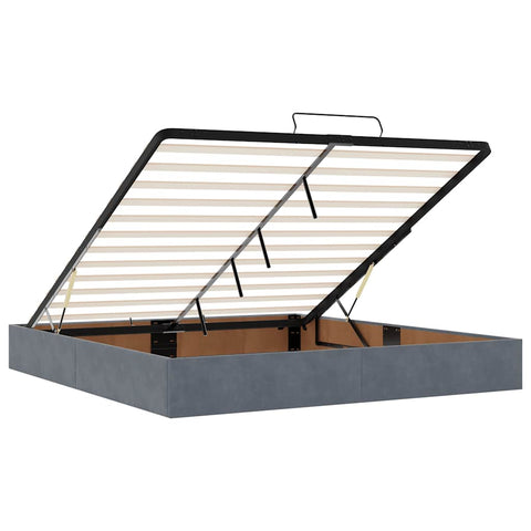 vidaXL Ottoman Bed with Mattresses Dark Grey 180x200cm Velvet