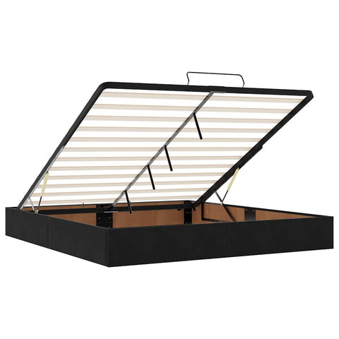 vidaXL Ottoman Bed with Mattresses Black 180x200cm Velvet