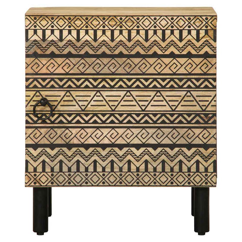 vidaXL Bed Cabinet Black 40x33.5x46 cm Solid Rough Wood Mango