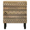 vidaXL Bed Cabinet Black 40x33.5x46 cm Solid Rough Wood Mango