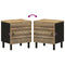 vidaXL Bed Cabinet Black 40x33.5x46 cm Solid Rough Wood Mango