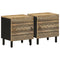 vidaXL Bed Cabinets 2 pcs Black 40x33.5x46 cm Solid Rough Wood Mango