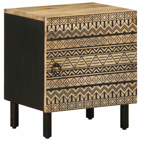 vidaXL Bed Cabinets 2 pcs Black 40x33.5x46 cm Solid Rough Wood Mango