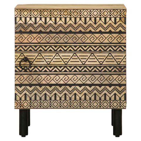 vidaXL Bed Cabinets 2 pcs Black 40x33.5x46 cm Solid Rough Wood Mango