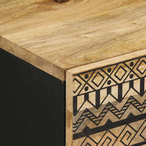 vidaXL Bed Cabinets 2 pcs Black 40x33.5x46 cm Solid Rough Wood Mango