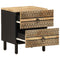 vidaXL Bed Cabinet Black 40x33.5x46 cm Solid Rough Wood Mango