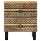 vidaXL Bed Cabinet Black 40x33.5x46 cm Solid Rough Wood Mango