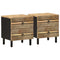 vidaXL Bed Cabinets 2 pcs Black 40x33.5x46 cm Solid Rough Wood Mango