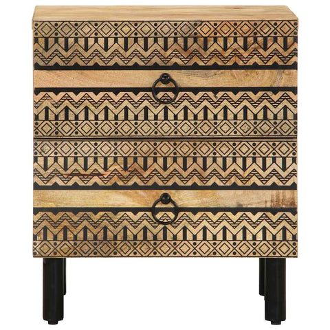 vidaXL Bed Cabinets 2 pcs Black 40x33.5x46 cm Solid Rough Wood Mango