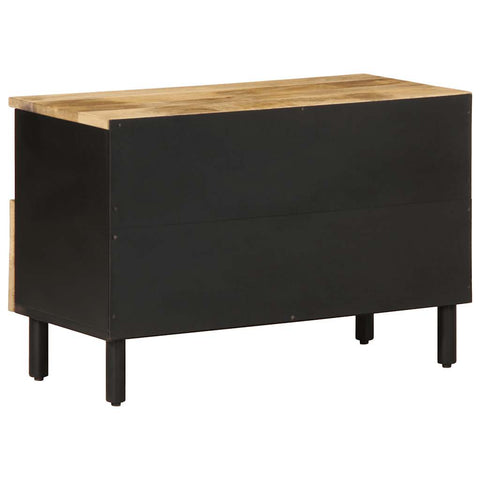 vidaXL TV Cabinet Black 70x33.5x46 cm Solid Rough Wood Mango