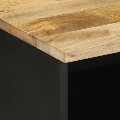 vidaXL TV Cabinet Black 70x33.5x46 cm Solid Rough Wood Mango