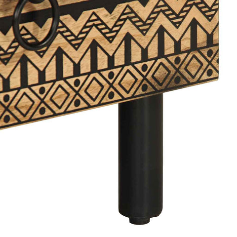 vidaXL TV Cabinet Black 70x33.5x46 cm Solid Rough Wood Mango