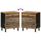 vidaXL Bed Cabinet Black 50x33x60 cm Solid Rough Wood Mango