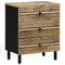 vidaXL Bed Cabinet Black 50x33x62 cm Solid Rough Wood Mango