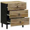 vidaXL Bed Cabinet Black 50x33x62 cm Solid Rough Wood Mango