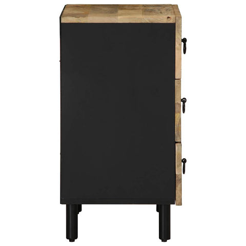 vidaXL Bed Cabinet Black 50x33x62 cm Solid Rough Wood Mango