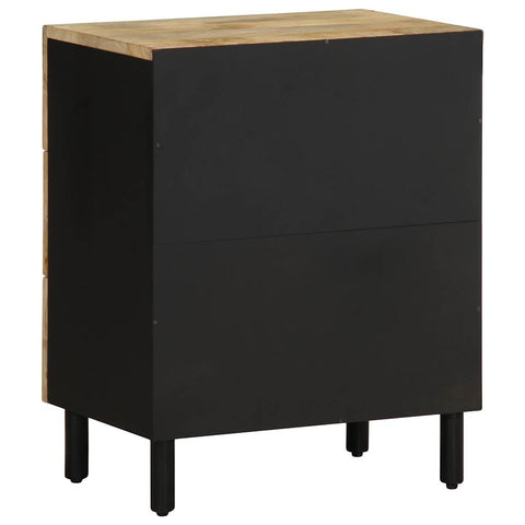 vidaXL Bed Cabinet Black 50x33x62 cm Solid Rough Wood Mango