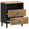 vidaXL Bed Cabinet Black 50x33x62 cm Solid Rough Wood Mango
