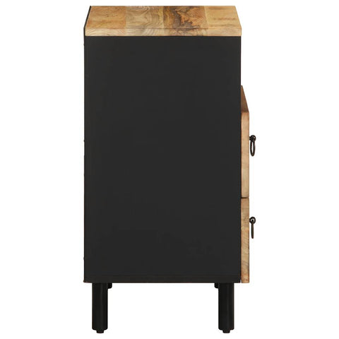 vidaXL Bed Cabinet Black 50x33x62 cm Solid Rough Wood Mango