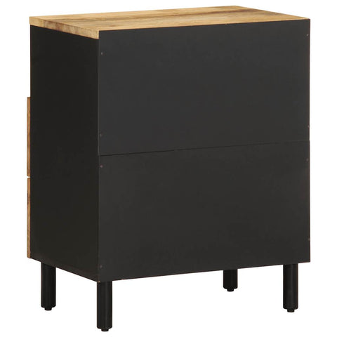 vidaXL Bed Cabinet Black 50x33x62 cm Solid Rough Wood Mango