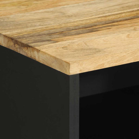 vidaXL Bed Cabinet Black 50x33x62 cm Solid Rough Wood Mango
