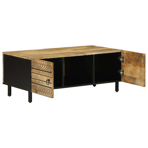 vidaXL Coffee Table Black 100x54x40 cm Solid Rough Wood Mango