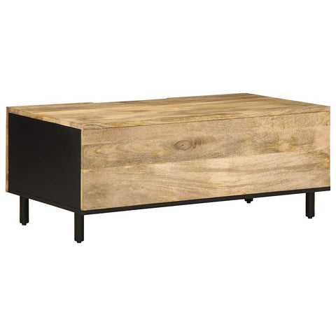 vidaXL Coffee Table Black 100x54x40 cm Solid Rough Wood Mango