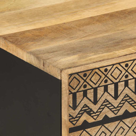 vidaXL Coffee Table Black 100x54x40 cm Solid Rough Wood Mango