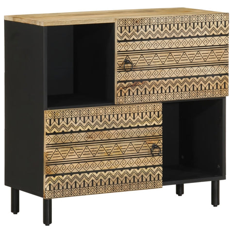 vidaXL Sideboard 80x33.5x75 cm Solid Rough Wood Mango