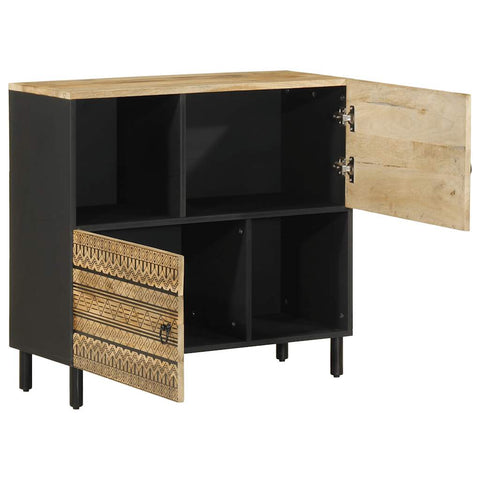 vidaXL Sideboard 80x33.5x75 cm Solid Rough Wood Mango