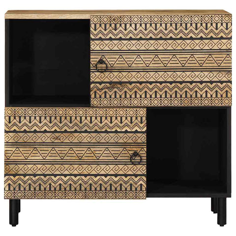 vidaXL Sideboard 80x33.5x75 cm Solid Rough Wood Mango