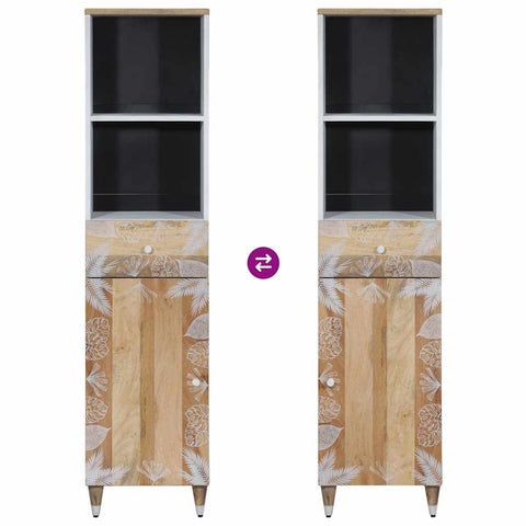 vidaXL Bathroom Cabinet 38x33.5x160 cm Solid Wood Mango