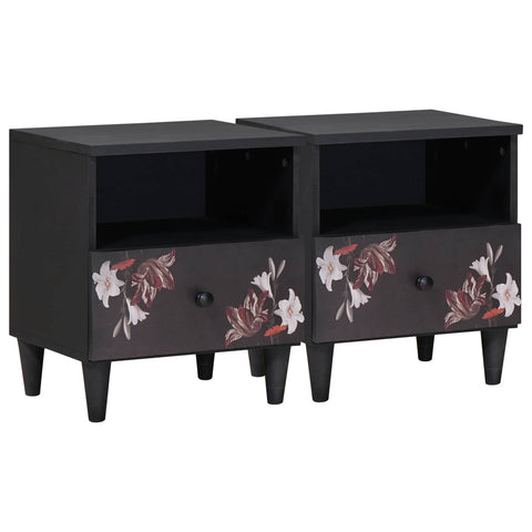 vidaXL Bedside Table 2 pcs Brown 40 x 33 x 46 cm Solid Mango Wood