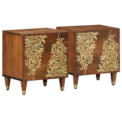 vidaXL Bedside Cabinet 2 pcs Honey brown 40 x 33 x 46 cm