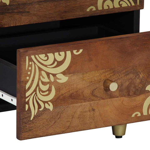 vidaXL Bedside Cabinet Honey brown 40 x 33 x 46 cm Solid mango wood