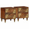 vidaXL Bedside Cabinet with Drawer 2 pcs Honey brown 40 x 33 x 46 cm