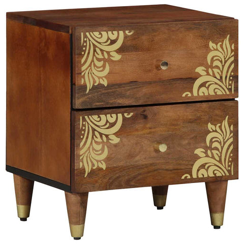vidaXL Bedside Cabinet with Drawer 2 pcs Honey brown 40 x 33 x 46 cm
