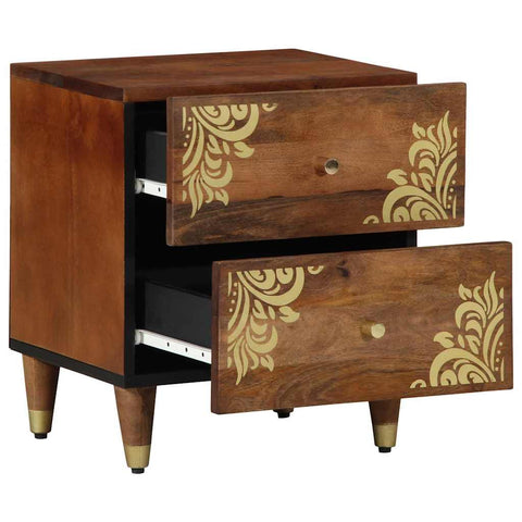 vidaXL Bedside Cabinet with Drawer 2 pcs Honey brown 40 x 33 x 46 cm