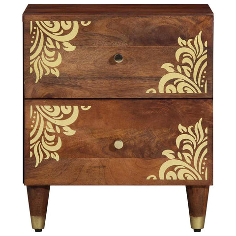 vidaXL Bedside Cabinet with Drawer 2 pcs Honey brown 40 x 33 x 46 cm