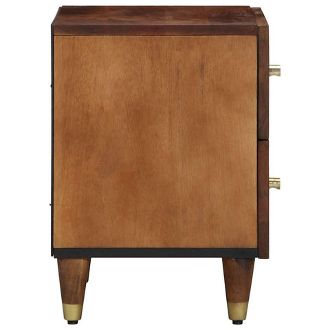 vidaXL Bedside Cabinet with Drawer 2 pcs Honey brown 40 x 33 x 46 cm