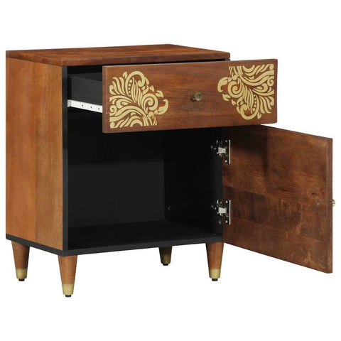 vidaXL Bedside Cabinet Honey brown 50 x 33 x 60 cm Solid mango wood