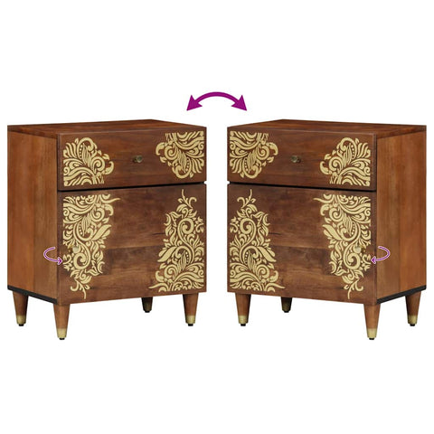 vidaXL Bedside Cabinet Honey brown 50 x 33 x 60 cm Solid mango wood