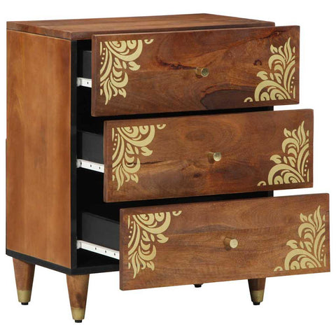vidaXL Bedside Cabinet Honey brown 50 x 33 x 62 cm Solid mango wood
