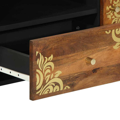 vidaXL TV Cabinet with Shelf Brown 105 x 33.5 x 46 cm Solid Mango wood