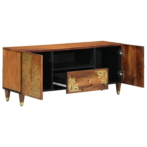 vidaXL TV Cabinet with Shelf Brown 105 x 33.5 x 46 cm Solid Mango wood